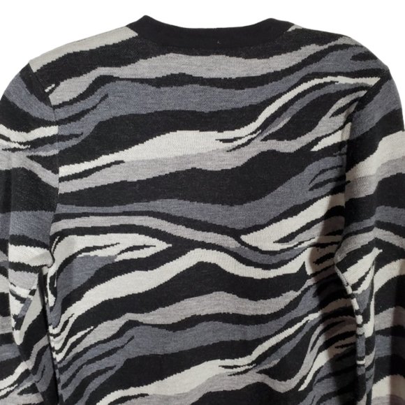 Equipment Femme Ondine Sweater 100% Wool Abstract Zebra Animal Print Quiet XS - Picture 8 of 12